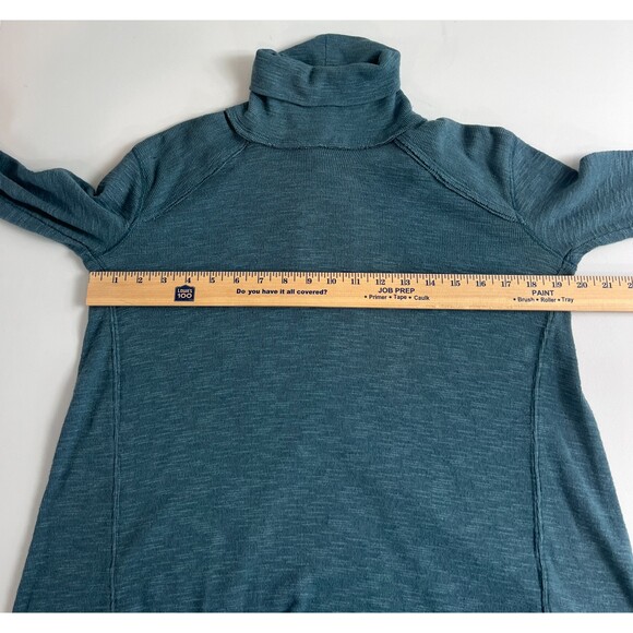Free People We The Free Split Back Turtleneck Long Sleeve Top Teal Blue Size XS - Picture 5 of 7